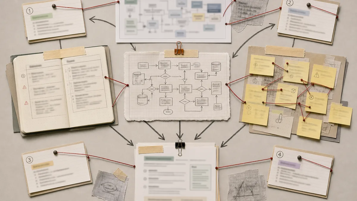 Month one is a map — wiki, trace, log, handover.